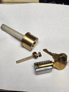Disassembled lock cylinder