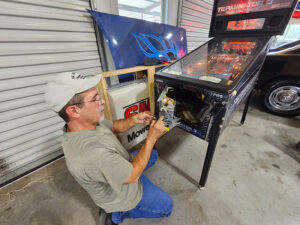 Lock pick on a pinball machine