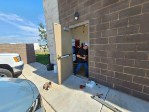 Rekeying commercial exit door