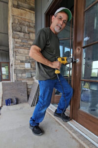 Residential door hardware installation